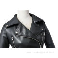 Customized Women Zipper PU Leather Jacket